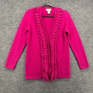 Neiman Marcus Cashmere Cardigan Sweater Womens S Pink Purple Button Up Preppy
